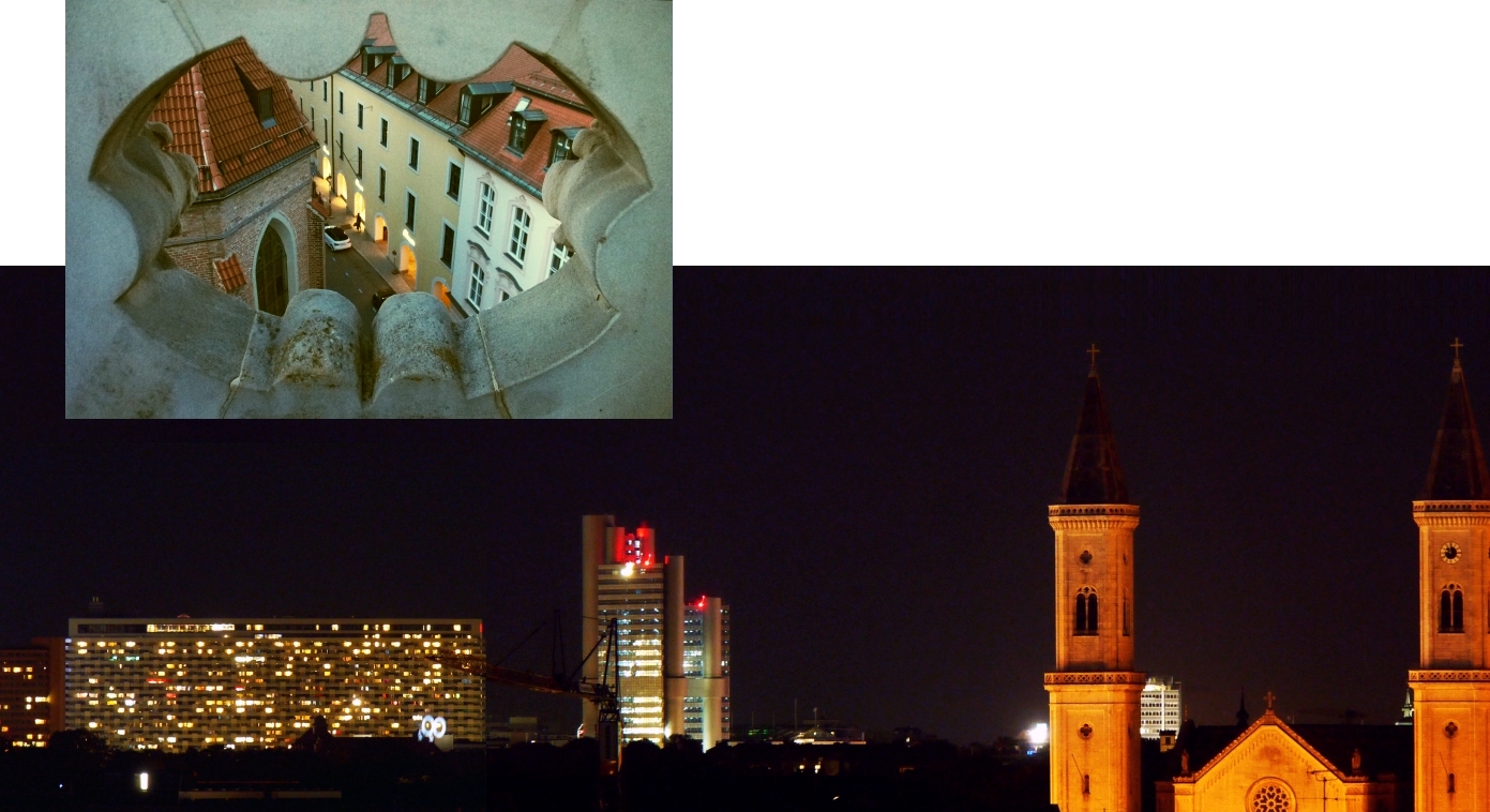 Nächtliches München von Dachterrasse aus gesehen