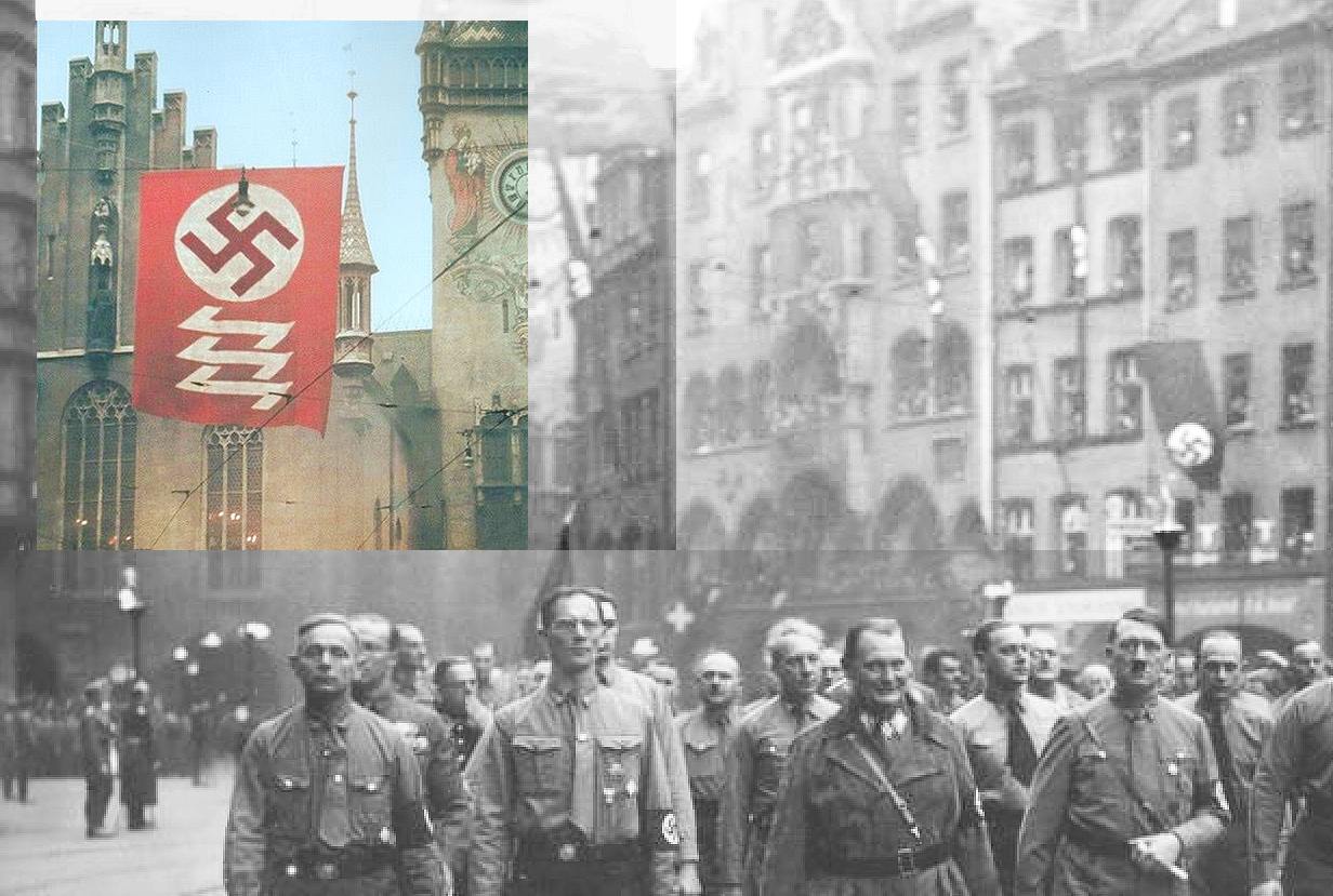 Hitler, Goering und seine Alten Kämpfer auf dem Marienplatz 1933