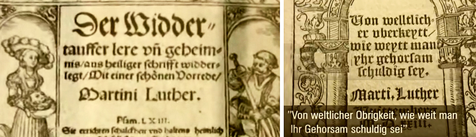 Luthers Schriften wider die Wiedertäufer und zur Achtung der Obrigkeit